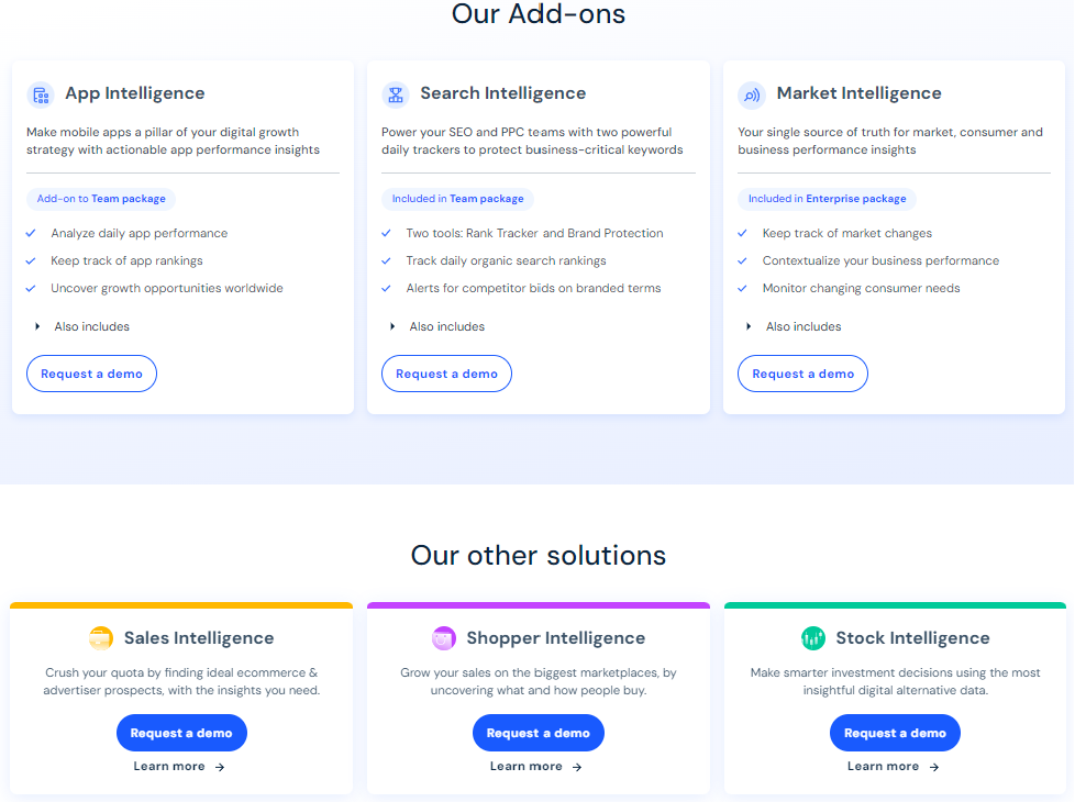 Similarweb add-ons