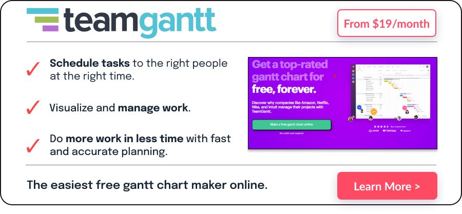 Teamgantt CTA