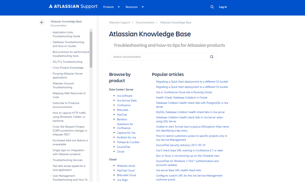 Atlassian Knowledge Base Screenshot