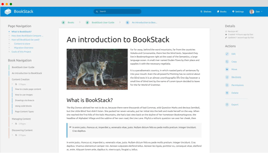 BookStack screenshot