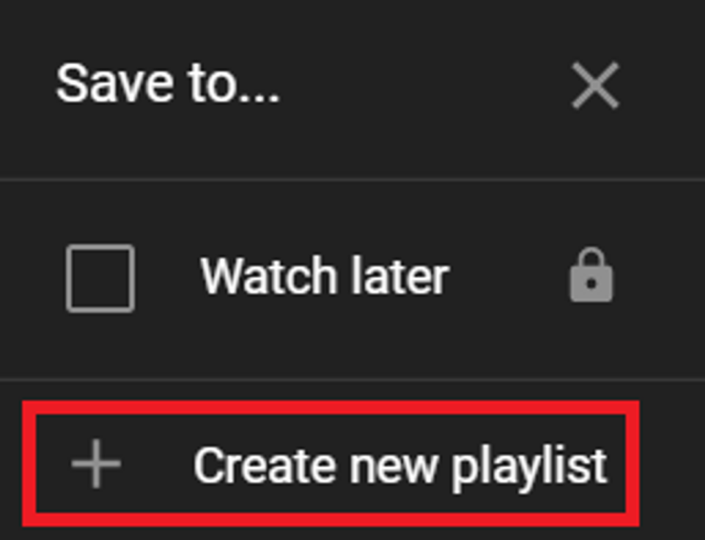 Create new playlist