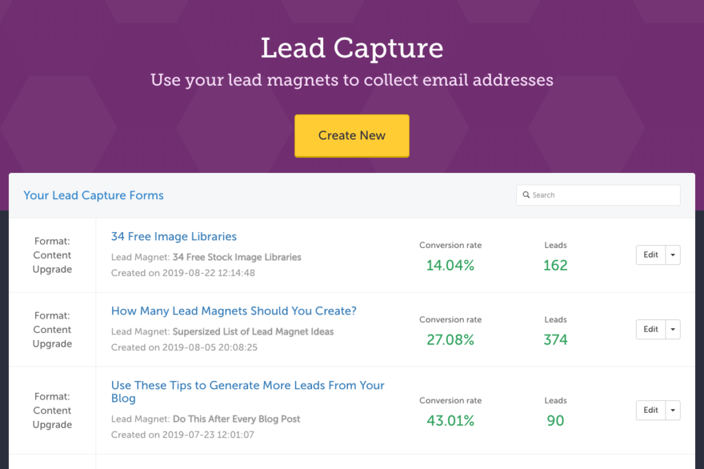 Lead capture forms