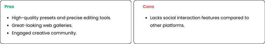 VSCO pros and cons