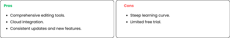 Lightroom pros and cons