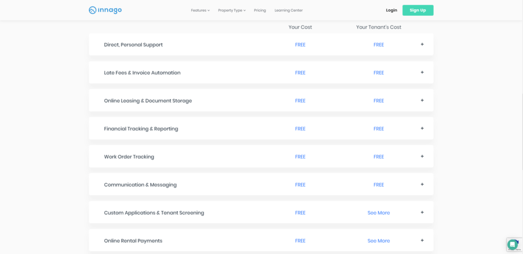 Innago pricing 2