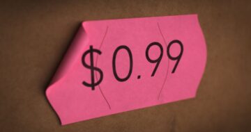a piece of paper with the price of $0.99 written on it, which is an example of psychological pricing