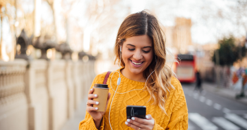 woman with phone