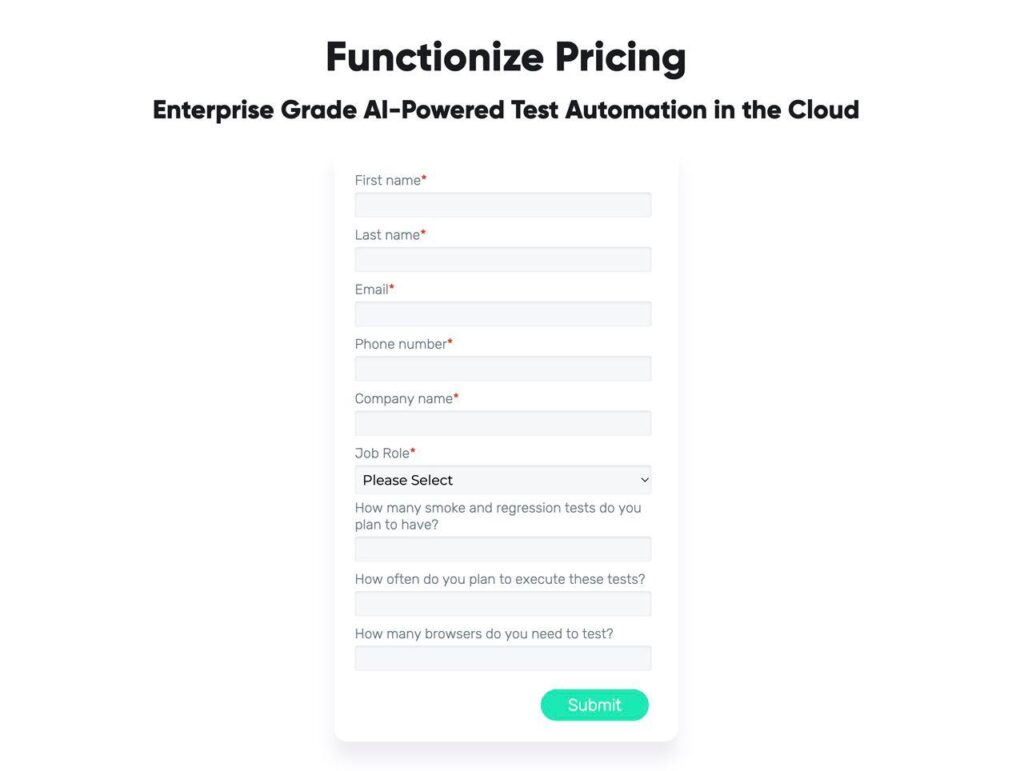 Functionize Pricing